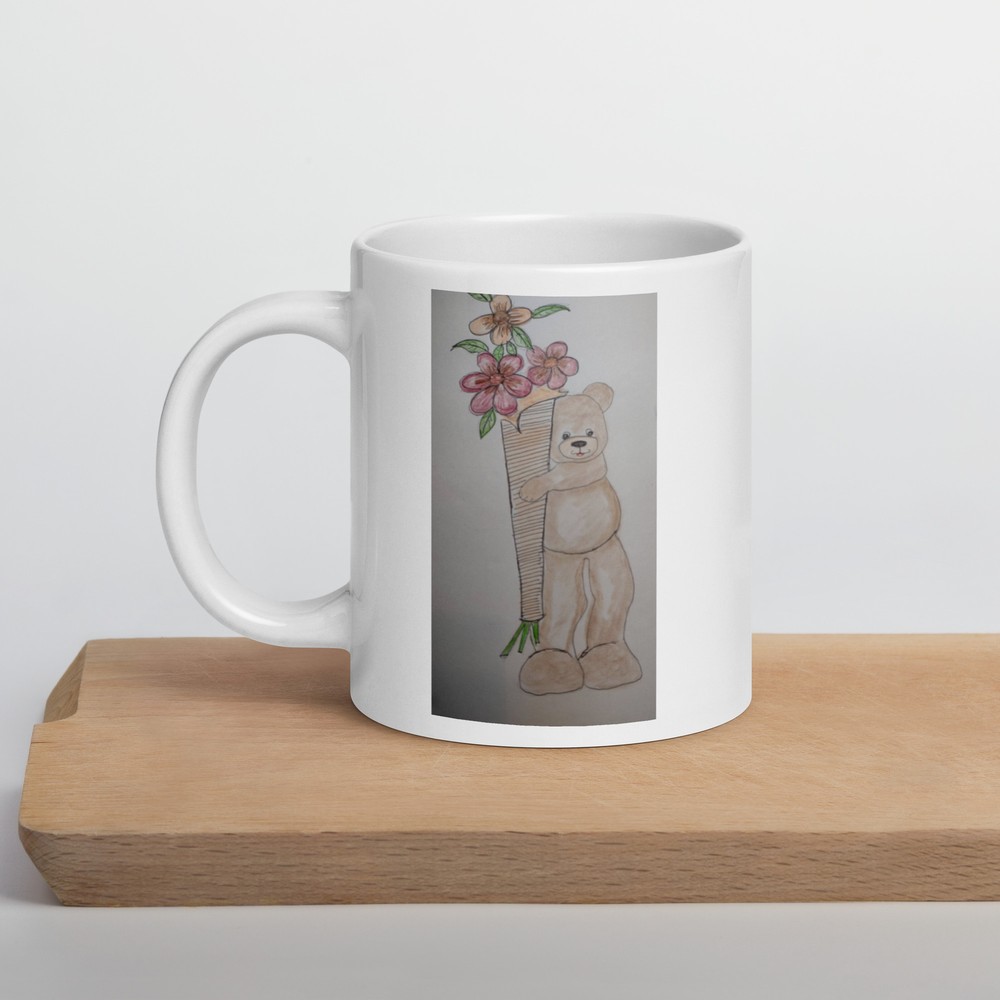 White glossy mug