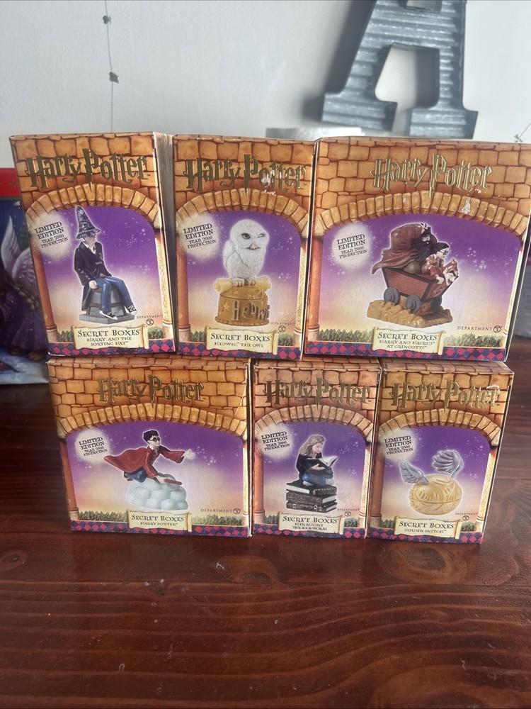 vintage Harry Potter secret boxes lot of 6 Dept 56 Limited Edition NIB