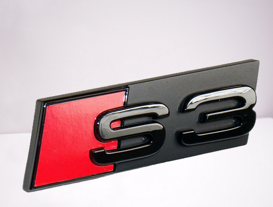 For Audi S3 Front Hood Grille Emblem Logo Badge Decal Glossy Black for S3 A3