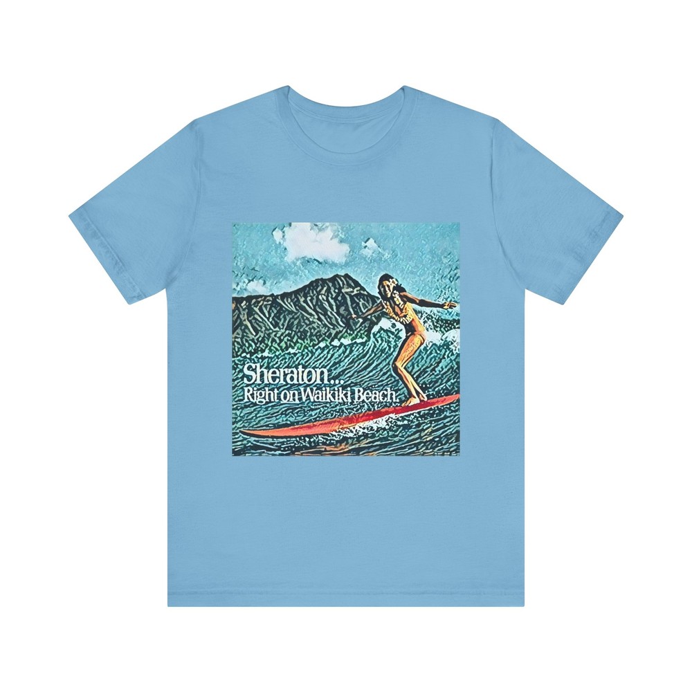Sheraton Waikiki Beach Graphic Print Crewneck Unisex Jersey Short Sleeve Tee