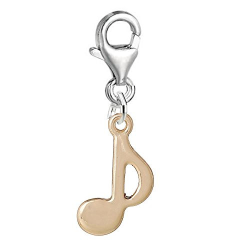 Musical Note Clip on for Bracelet Charm Pendant for European Charm Jewelry w/ Lo