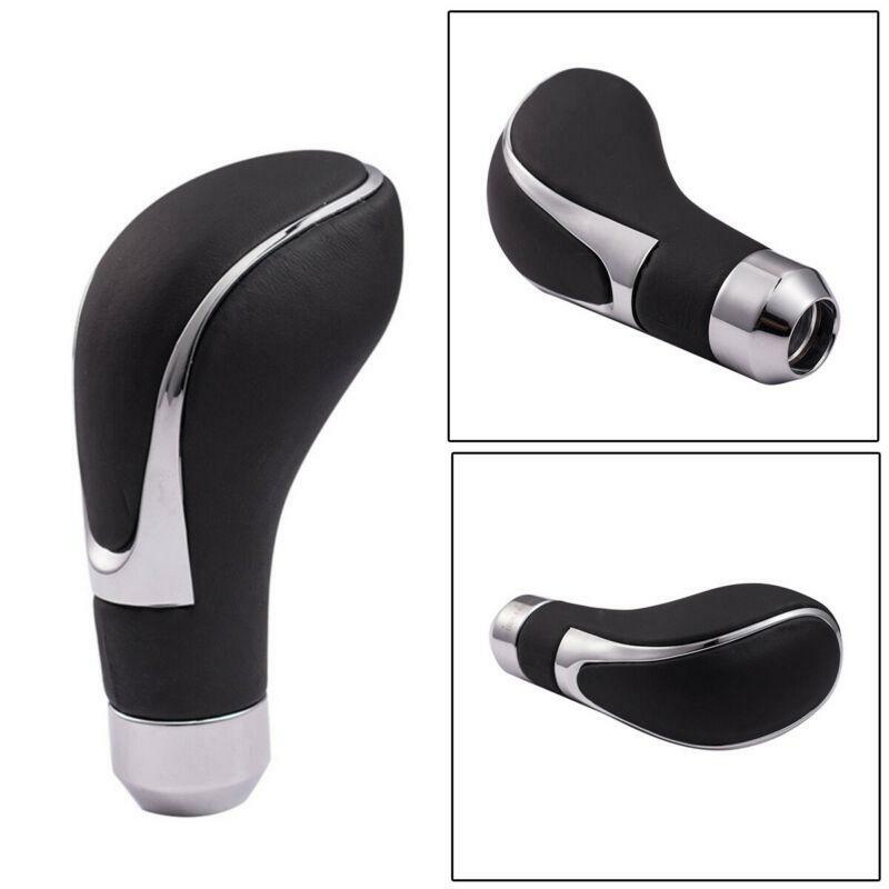 Black Leather Car Gear Shift Knob Shifter Lever Manual Automatic Transmission
