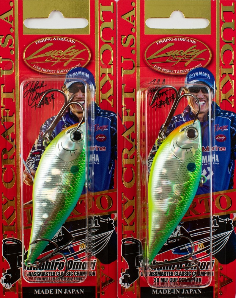 (LOT OF 2) LUCKY CRAFT LV RTO-170DRS 3/4OZ LVRTO170DRS-213 AURORA CITRUS C1147