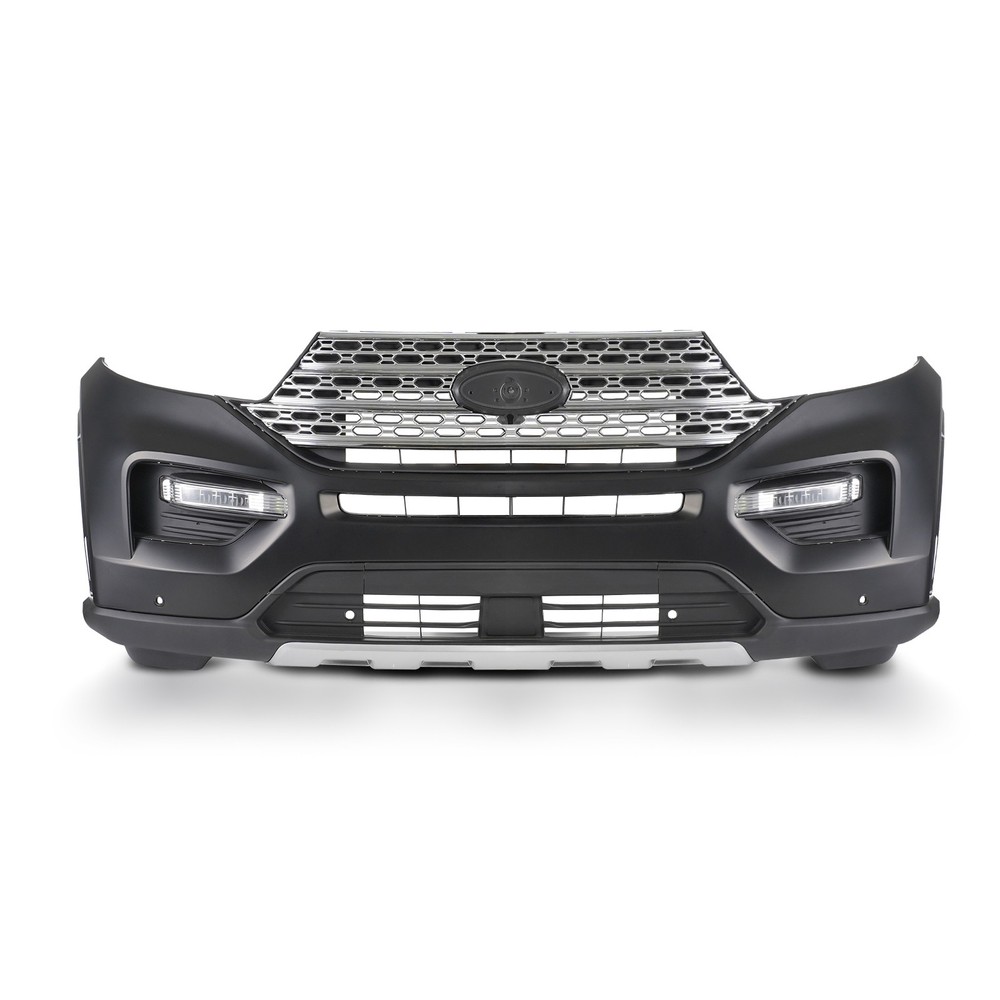 Front Bumper Cover Assembly kit Grille For 2020-2024 Ford Explore w/Sensor Hole