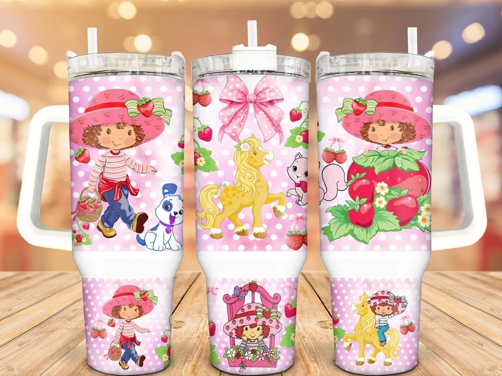 Strawberry Girls Stainless Steel Tumbler, 40 Oz, Personalized Gift