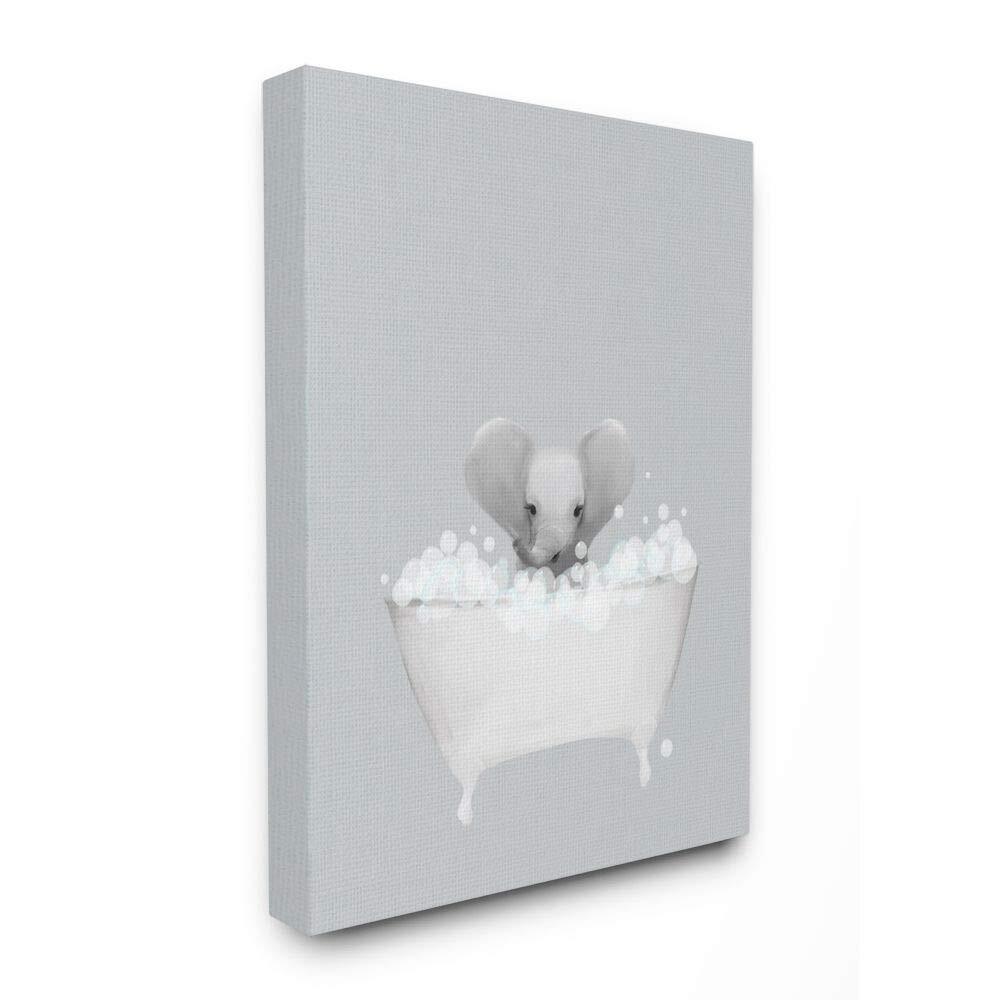 Elephant Blue Bath Cute Animal Design, Designed by Leah Straatsma Wall Art, 3...