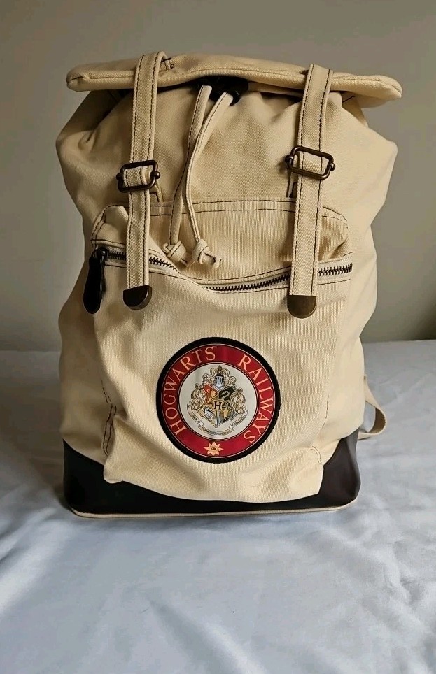 Harry Potter Hogwarts Railways Canvas Leather Backpack Bookbag Wizarding World