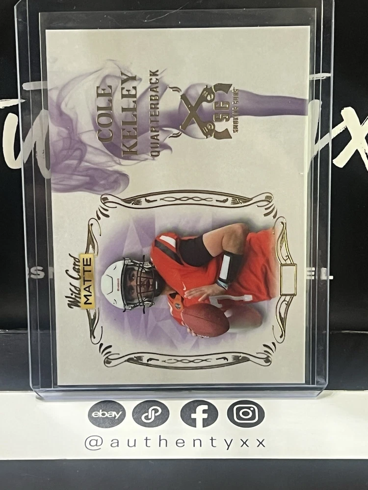 2022 Wild Card MATTE - Smoking Guns White-Purple Smoke #SG-2 Cole Kelley (RC)