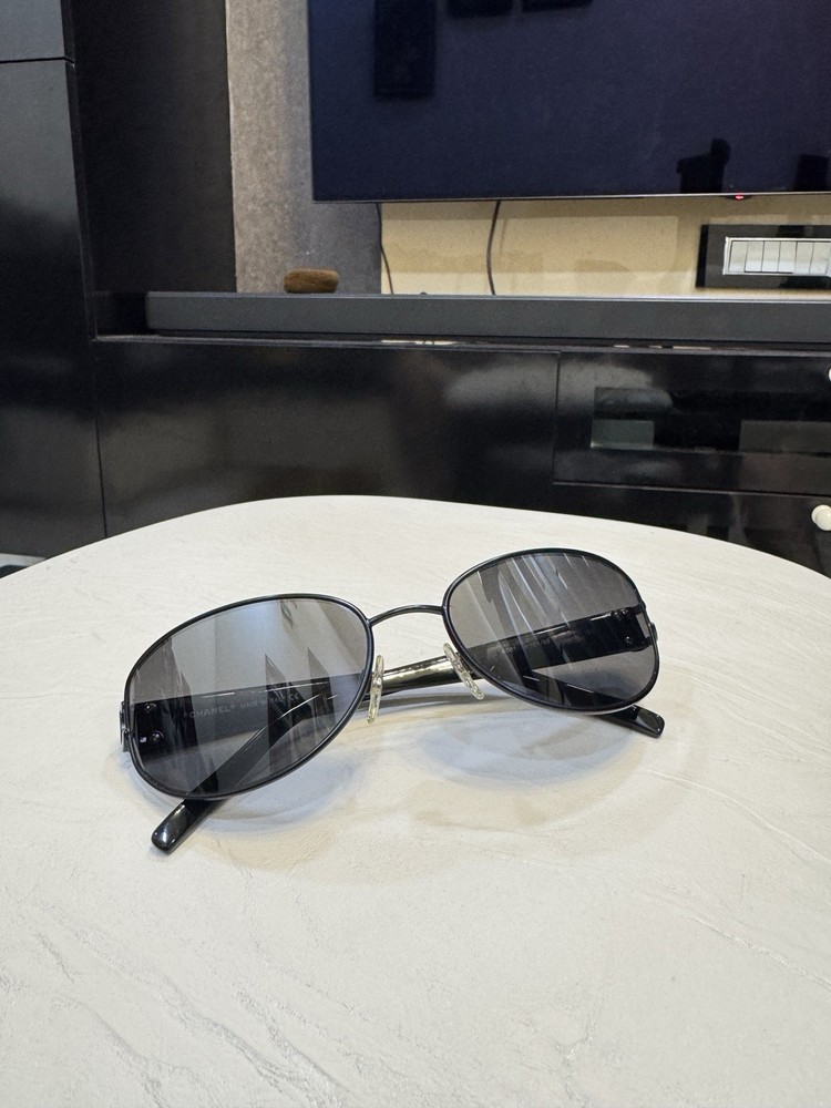 Chanel 4081 Black Coco Mark WRAP Sunglasses Authentic Rare Vintage Frames