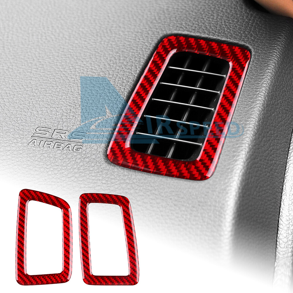 For Honda Accord 2013-17 Red Carbon Fiber Dashboard Side Air Vent Sticker Trim