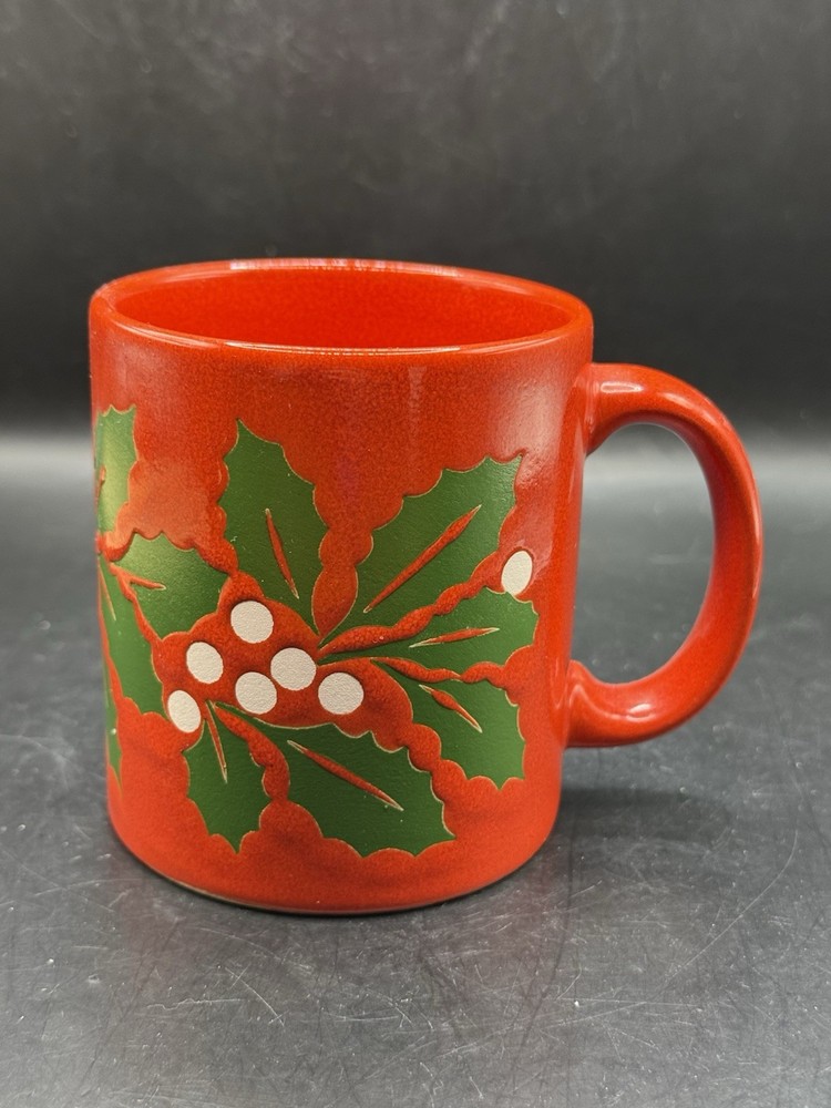 Vintage Waechtersbach Holly Berries Coffee Mug Tea Cup Christmas West Germany