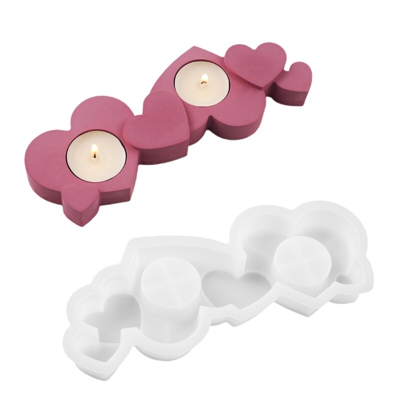 Sturdy Heart Silicone Resin Molds for Candle Holders and Tealights