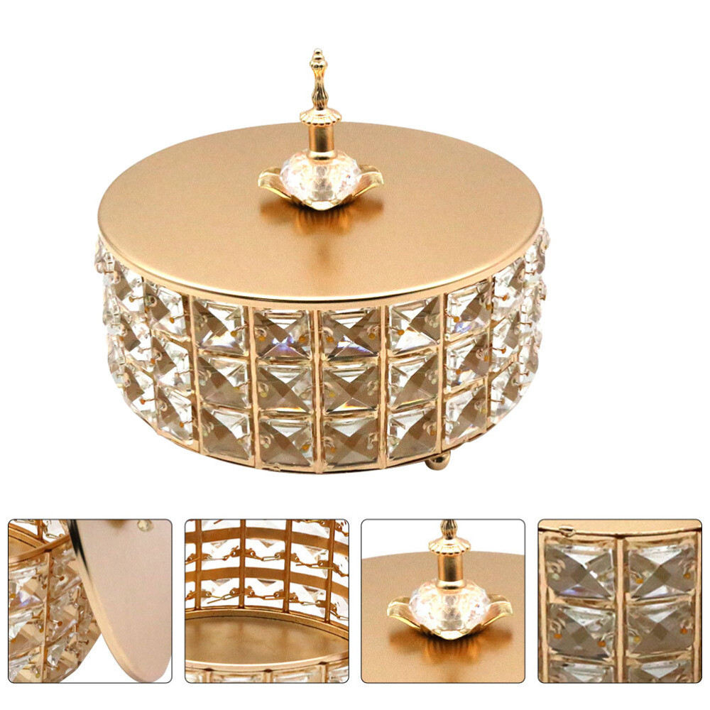 Cupcake Stand Glass Storage Box Fruit Container Candy Jar with Lid