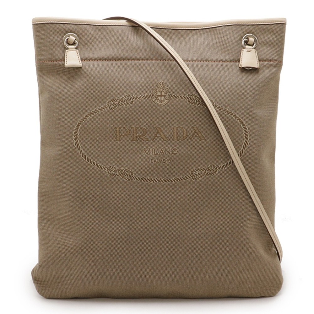 RARE PRADA Jacquard Logo Shoulder Bag Crossbody No Gusset