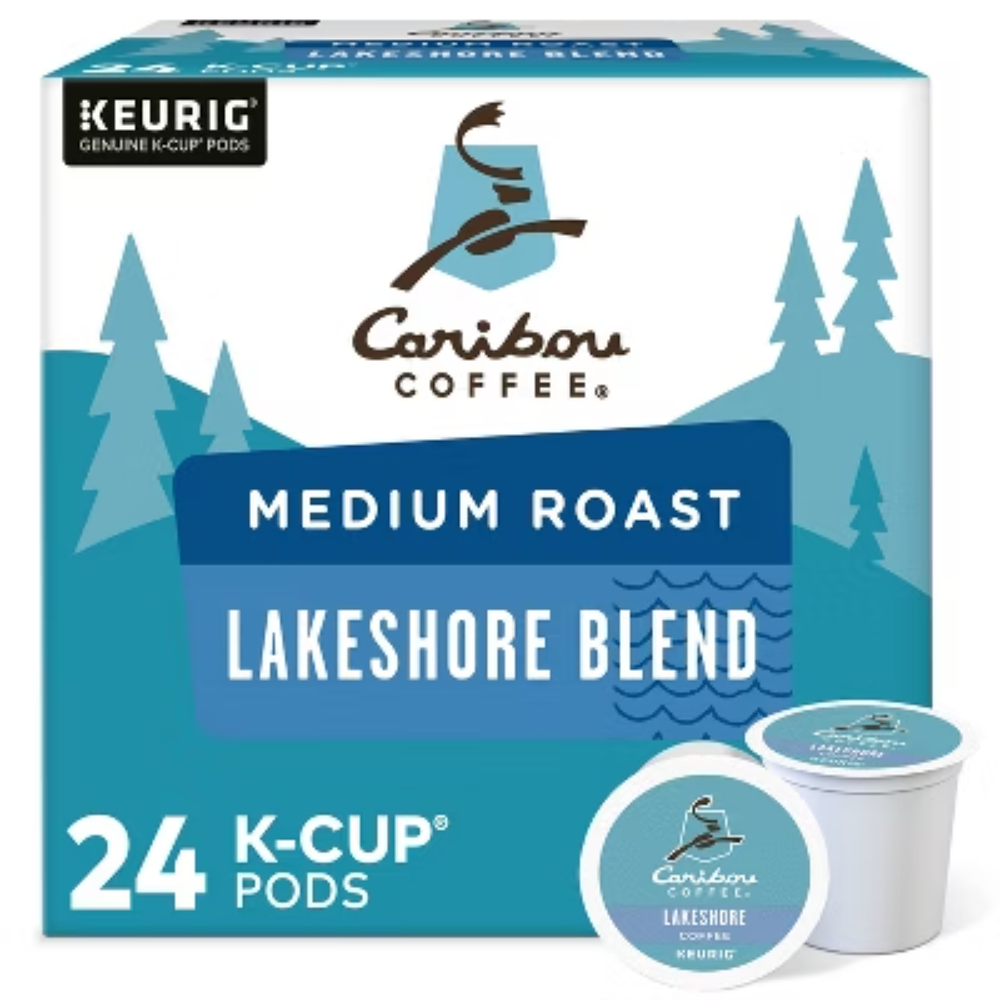 Caribou Coffee Lakeshore Blend Medium Roast K-Cup Pods 24 Count