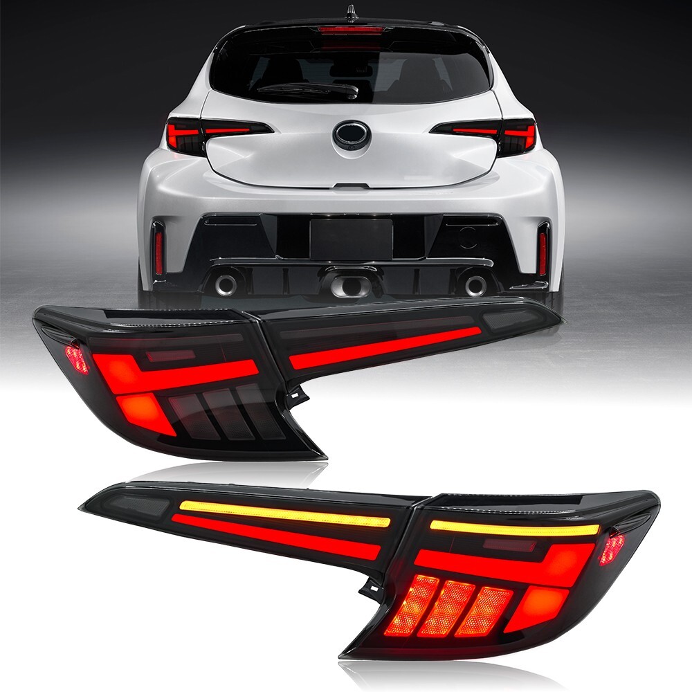 Pair Smoked LED Tail Light For Toyota GR Corolla Hatchback 2019-2025 Rear Lamps