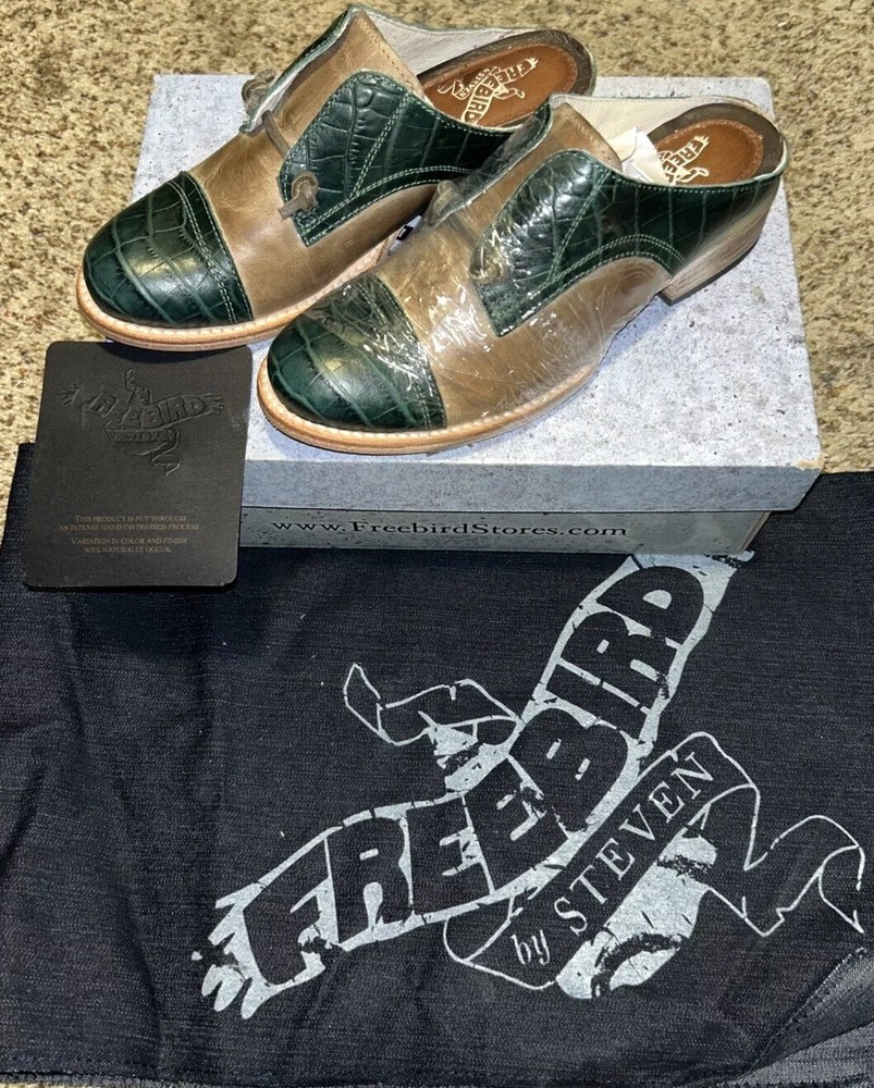 Steven Freebird Size 6 Vintage Leather Clog Mules Slip-On Oxfords