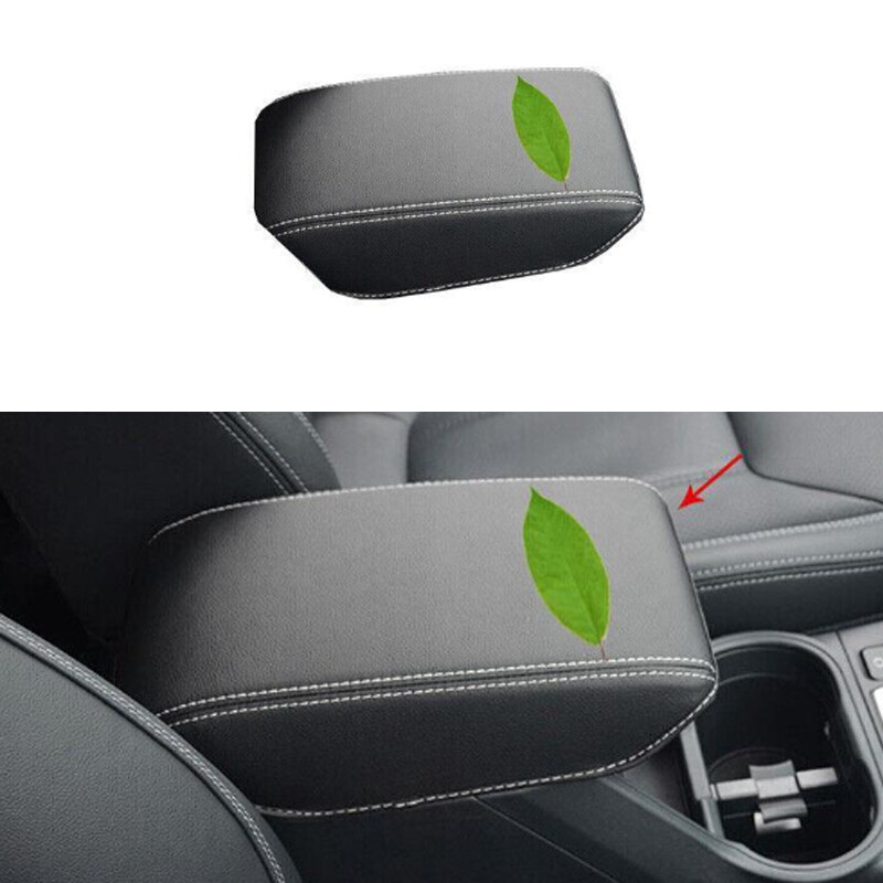 Black Leather Center Console Armrest Lid Box Cover For Subaru Forester 2019-2024