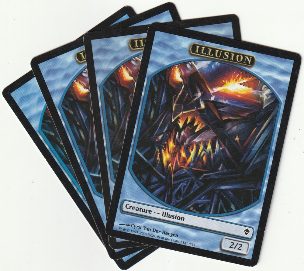 ✪ 4 MAGIC The Gathering ILLUSION Blue Creature Tokens MTG PLAYSET ZEN/EN 2009