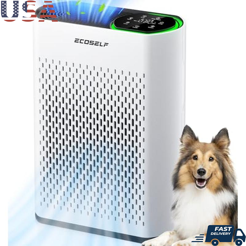 Powerful Air Purifier Smart Air Quality Monitor 3-Stage Filtration Large Rooms