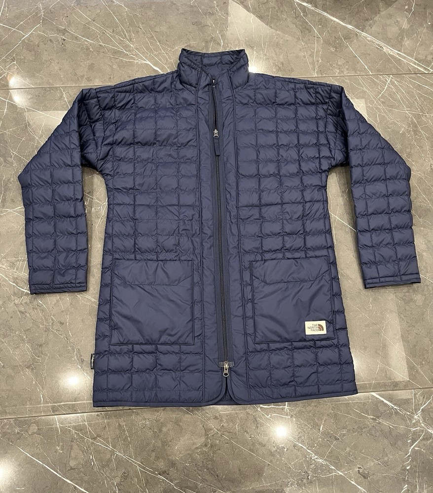 The North Face Women's Medium Blue Thermoball Eco Long Quilted Puffer Jacket TNF