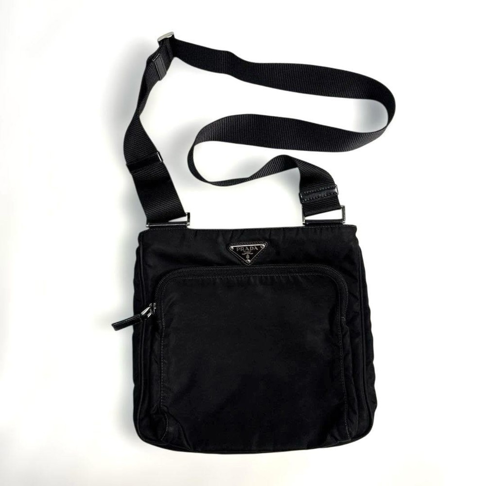 Prada Black Nylon Tessuto Crossbody Bag with Triangle Logo Plate