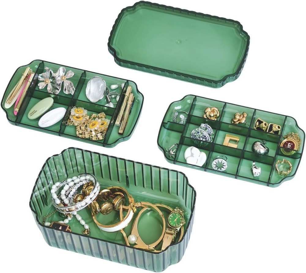Green Jewelry Organizers and Storage, Boxes for Women as