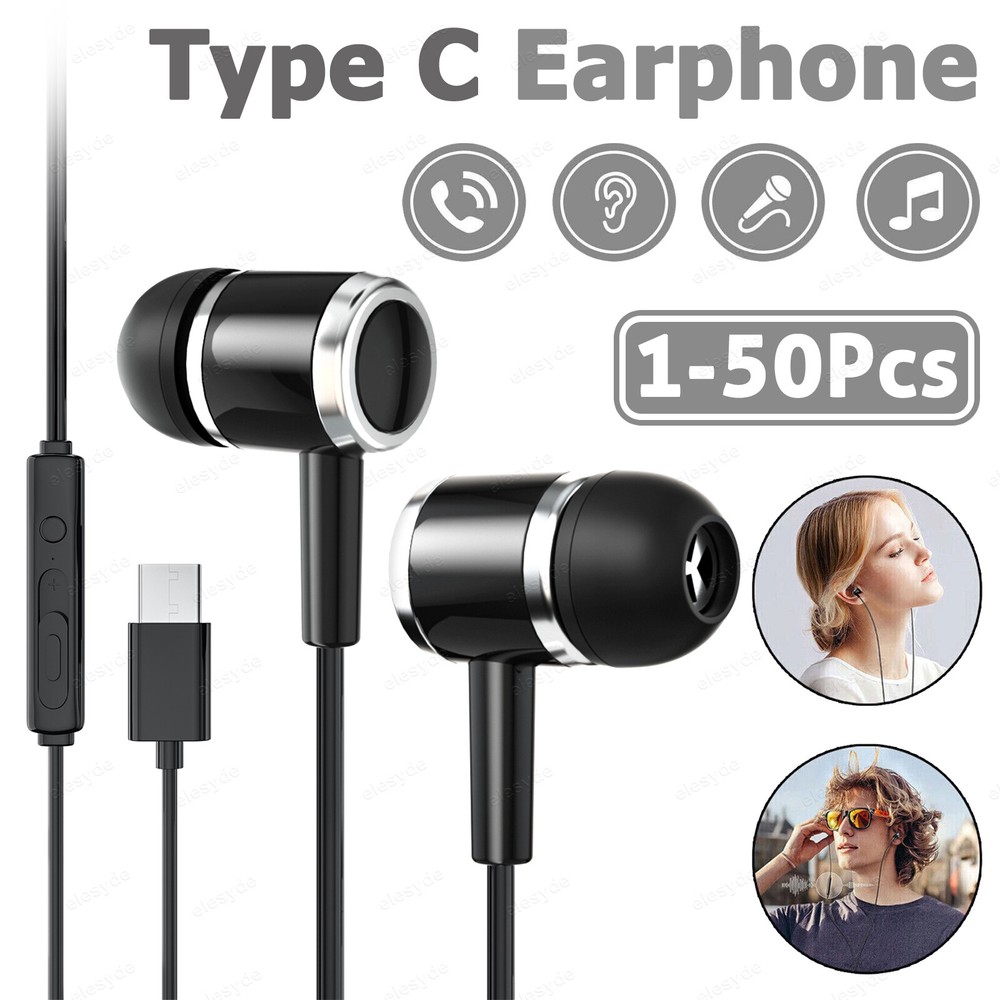 USB-C Type C Headphones Earphones Mic For Samsung Galaxy S21 S22 Plus Ultra Lot