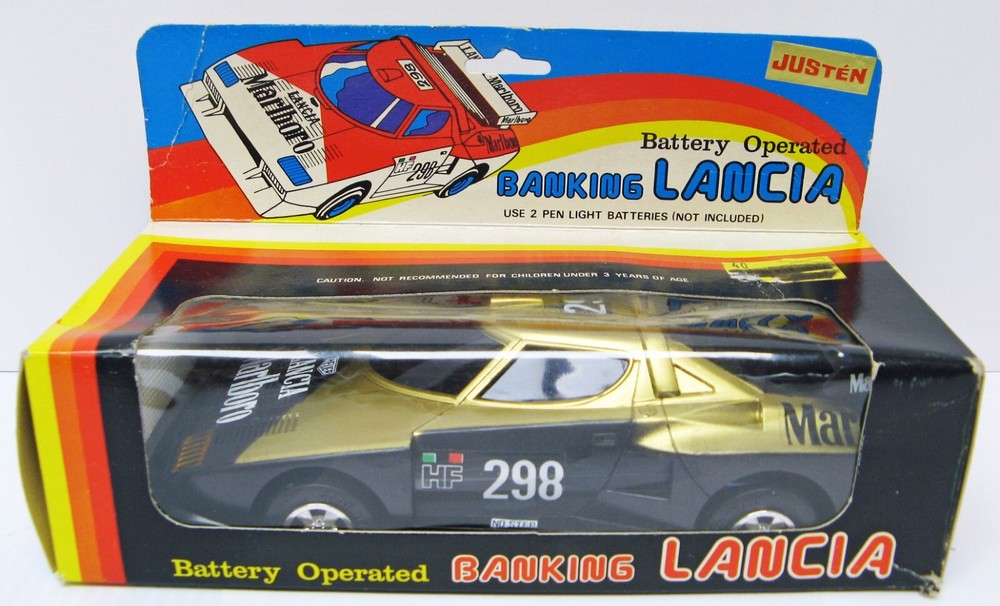 7-inch Battery-Powered Lancia Stratos Marlboro Rally Car by NMB Hong Kong