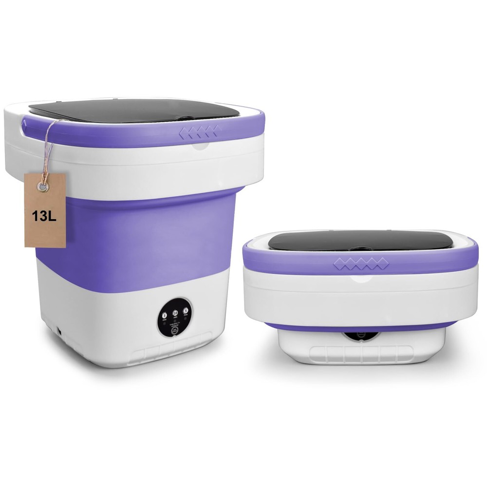 Portable Washing Machine, Upgraded 13L Mini Washer and Spin Dryer with Deep C...