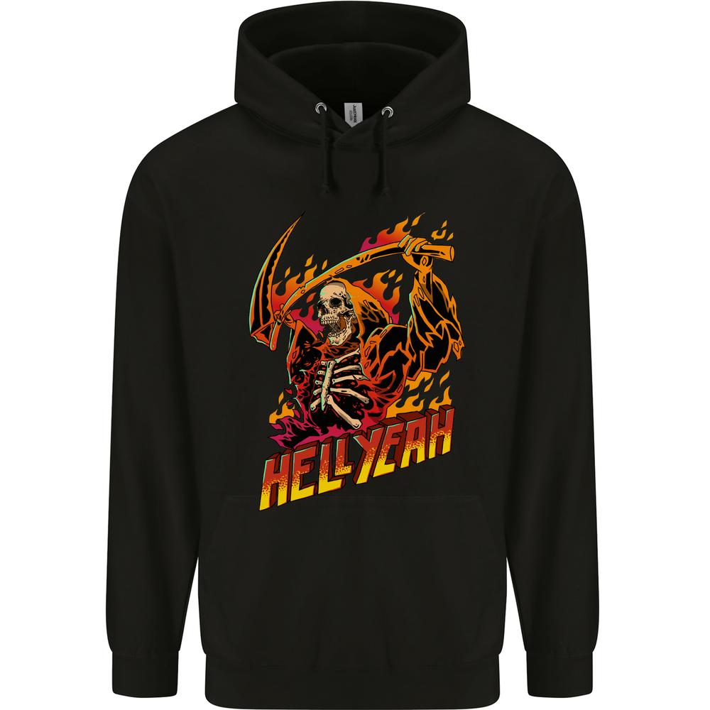 Grim Reaper Skull Heavy Metal Hoodie for Men - 80% Cotton