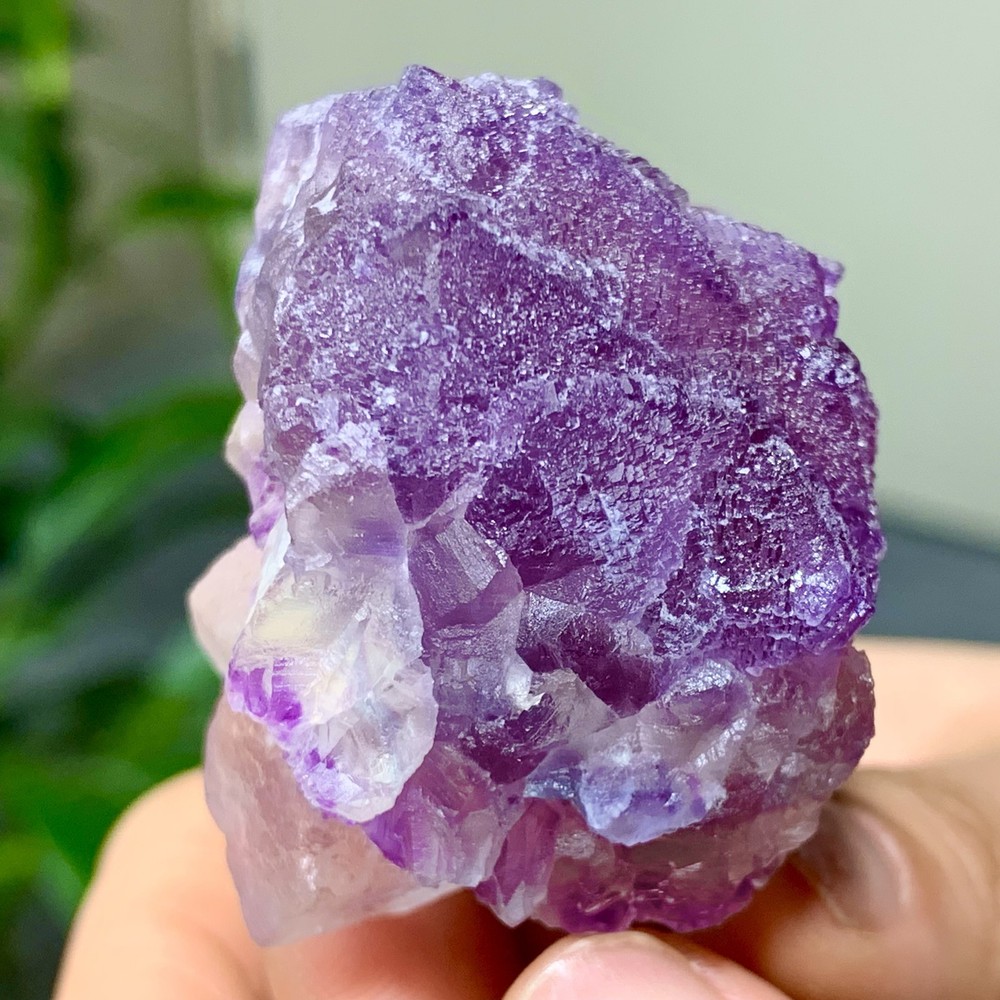 76G  Natural transparent purple Fluorite Mineral Crystal sample China