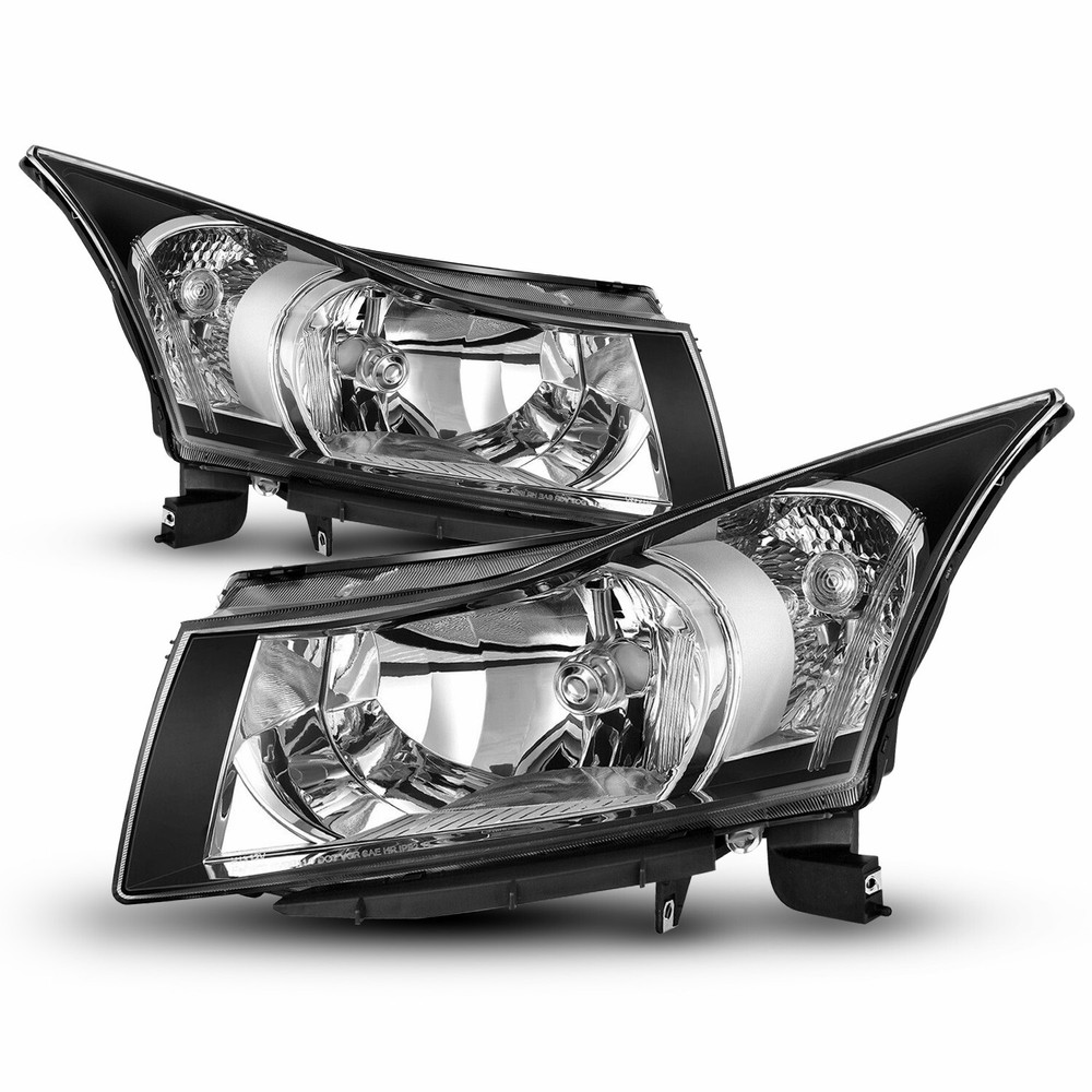 Headlight For 2011-2015 Chevy Cruze 4-Door Sedan Black Housing Clear Corner