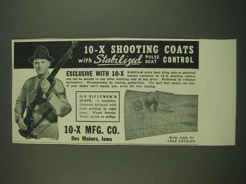 1938 10-X Shooting Coats and Glove Ad