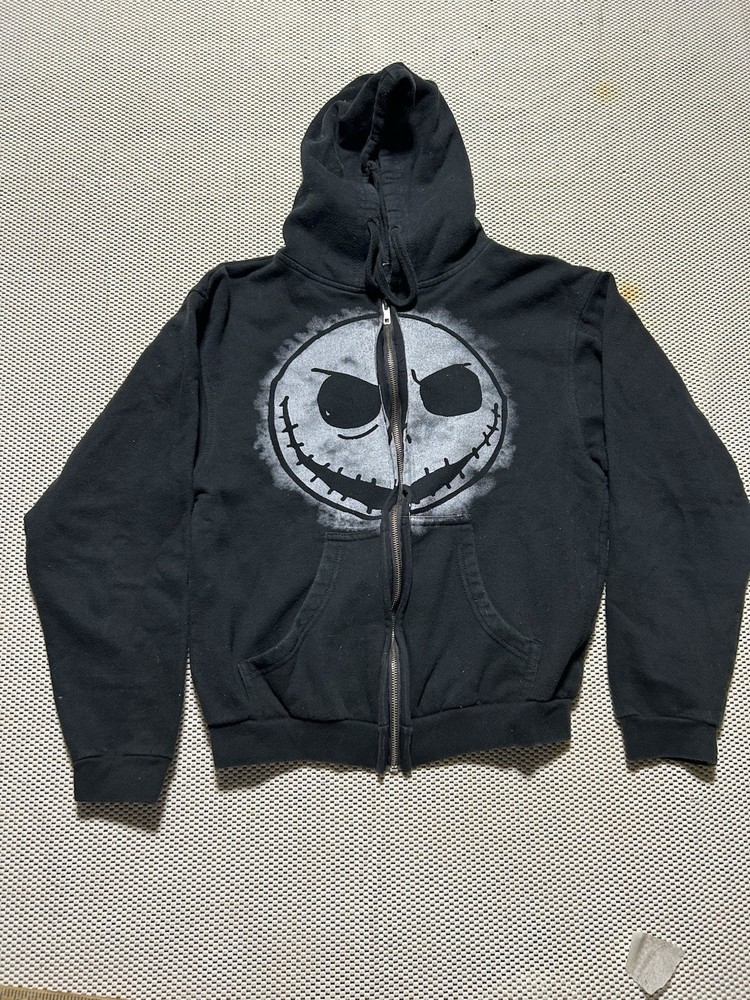 Y2K The Nightmare Before Christmas Jack Skellington Zip Up Hoodie S