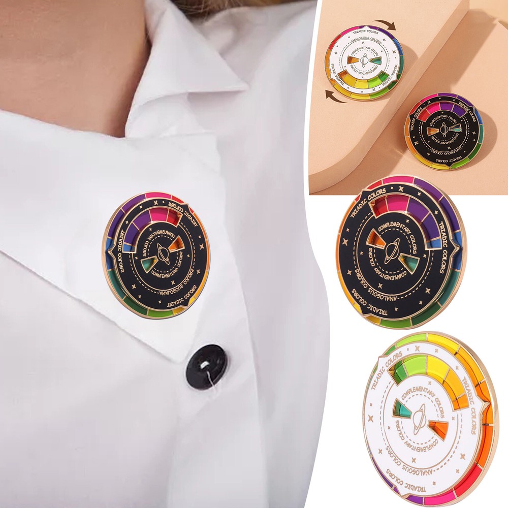 Creative Spinning Color Wheel Enamel Pin with Smooth Movement