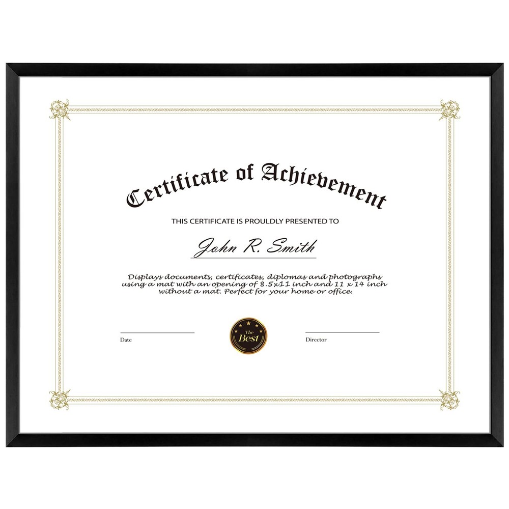 , 8.5x11 Aluminum Certificate Frame, Metal Diploma Frames for 8.5 x 11 Docume...