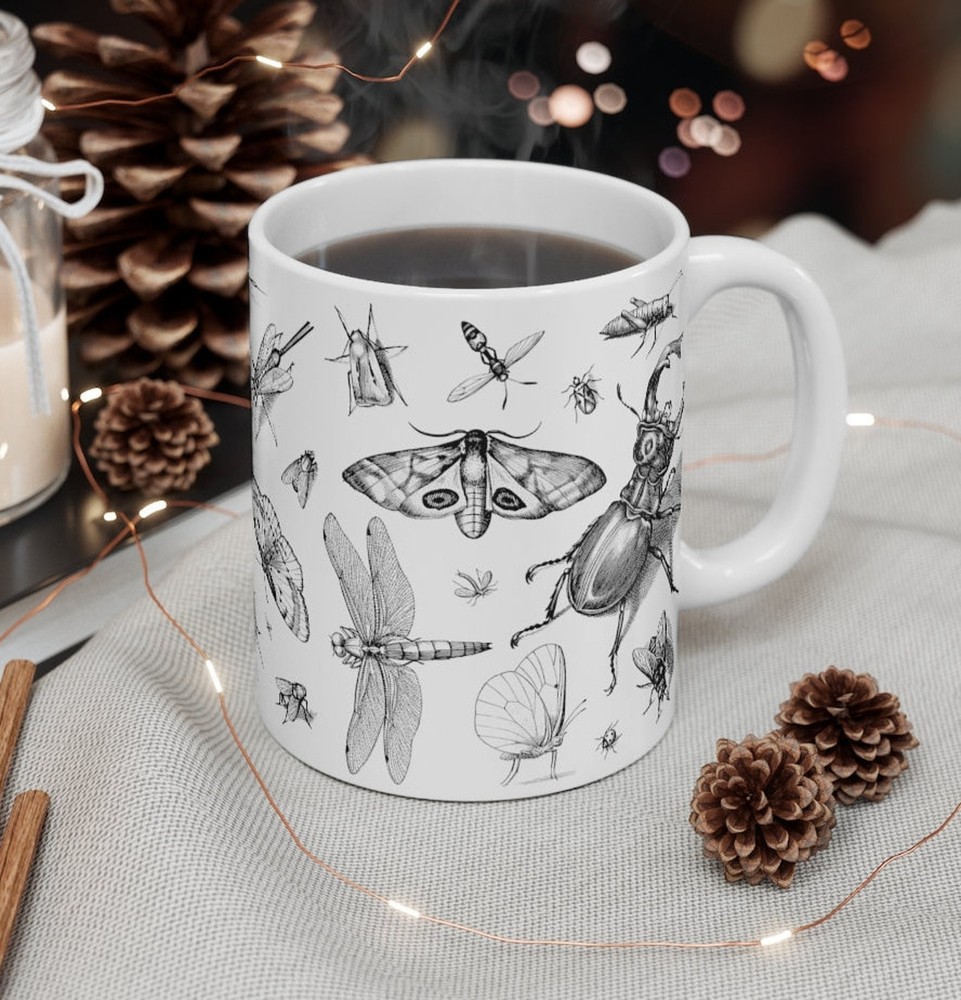Bug Lover's Coffee Mug - Unique Insect Design for Tea or Hot Drinks  