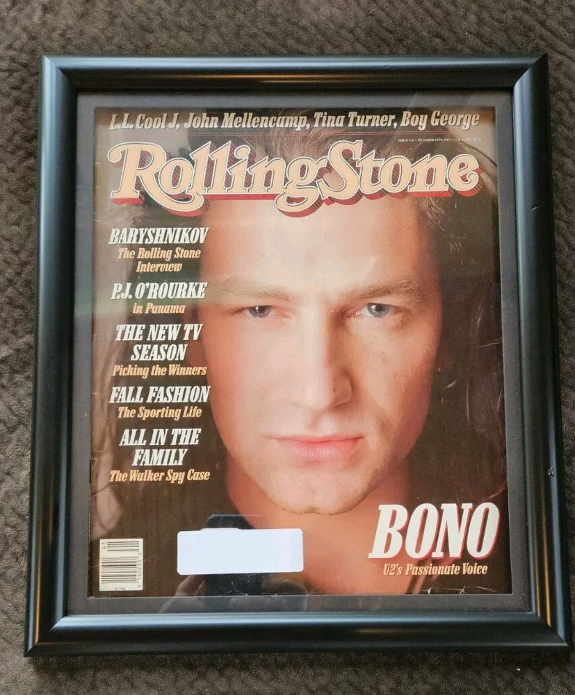 U2 Bono Framed wall hanging full Rolling Stone Magazine # 510 1987