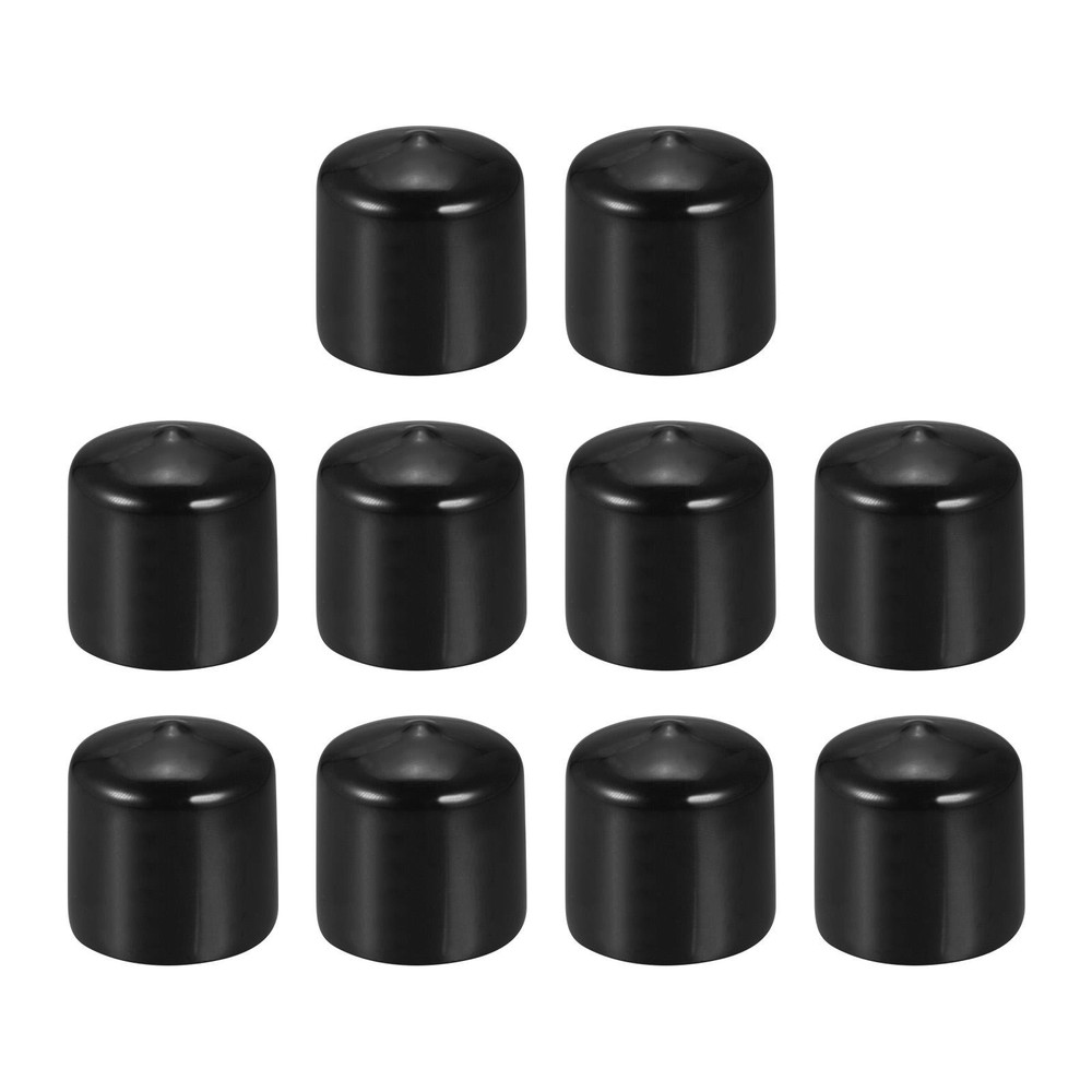 10Pack 40mm Black Rubber Screw Thread End Caps for Bolts