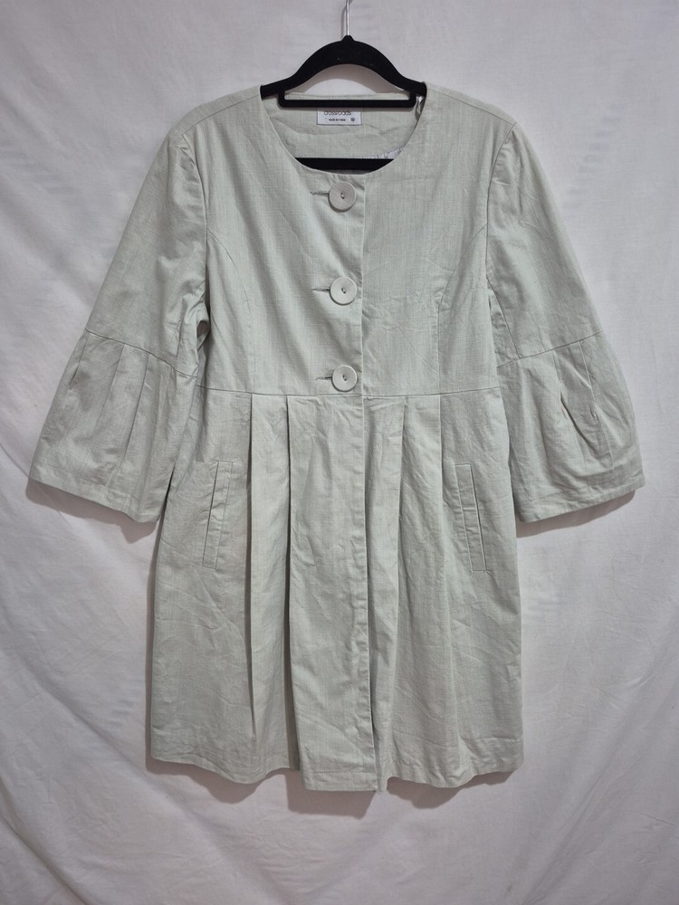 Green Grey Crossroads Mid-Length Coat Size 10 with 3/4 Sleeve