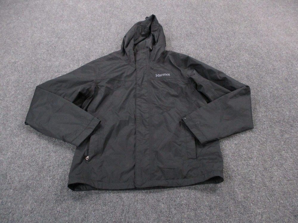 Marmot Jacket Mens S Black Nylon Rain Shell Outdoors Active Hiking Performance