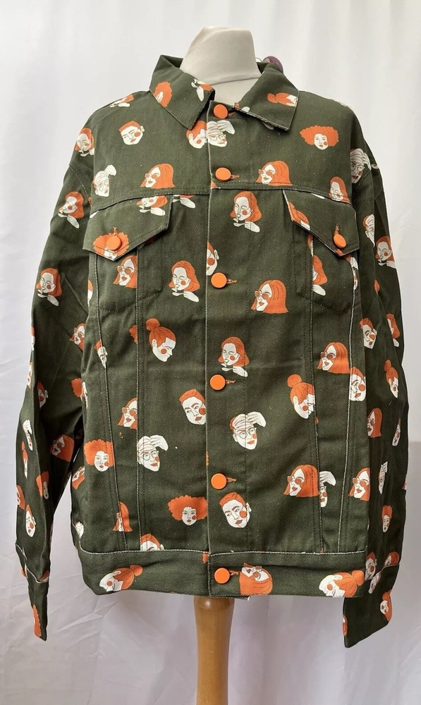 Ninemoo Men's Green Cotton Motorcycle Jacket Size M Brand New