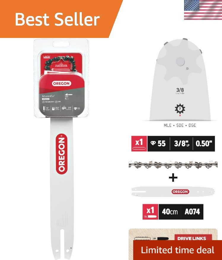 Upgrade Your Chainsaw: 16-Inch Bar & S55 Chain with LubriTec Oiling System