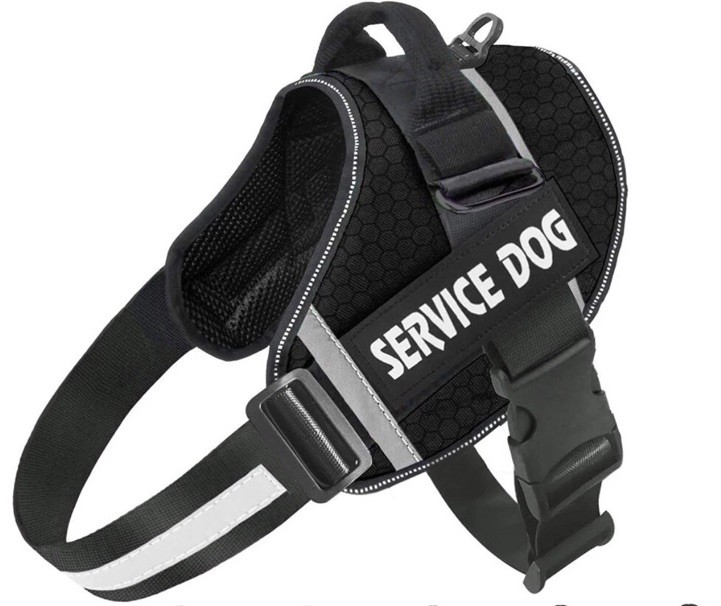 Reflective Service Dog Vest Harness, Woven Nylon with Adjustable Straps XL