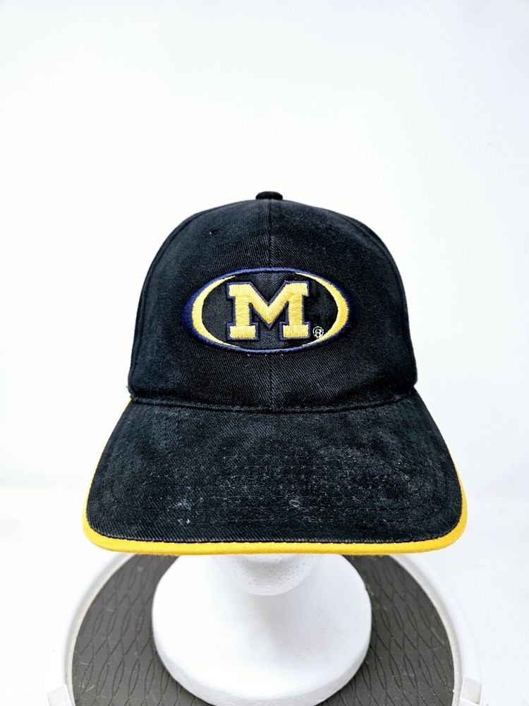 VINTAGE Michigan Wolverines 90s Y2K Strapback Hat Y2K NCAA Used FAST SHIPPING