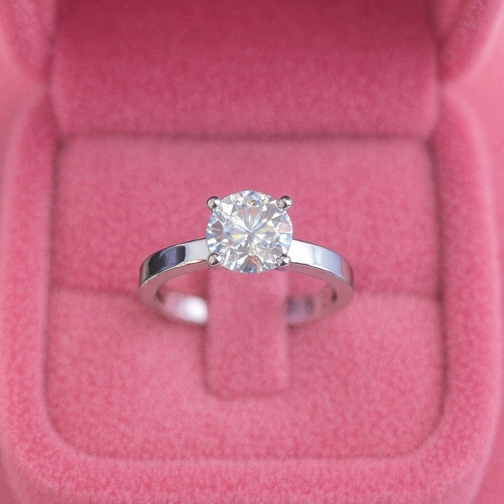 1.00CT Round Cut Natural Diamond Solitaire Clearance Sale ! Ring 950 Platinum-image