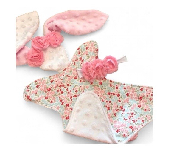 Pink Bunny Minky Dot Lovey Comfort Blanket Baby Girl Easter Gift Newborn