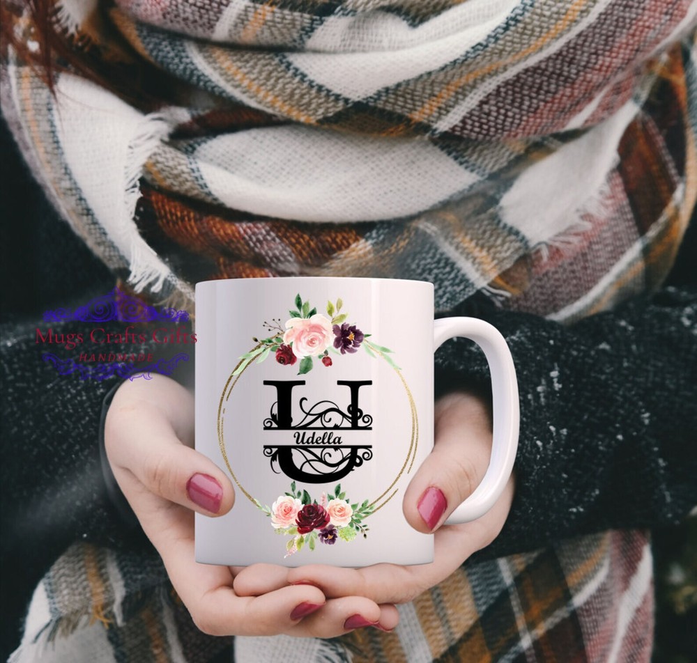 Personalized Initial Mug U Initial Gift Personalized Tea Coffee Gift For Her