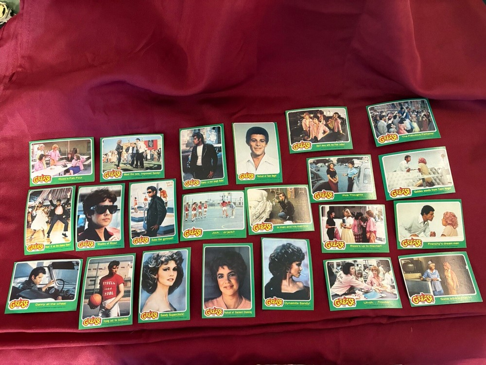 1978 Topps Grease Series 2 Green Movie Trading Cards Lot of 22